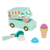 B. Toys, Ice Cream Playset Sweet Scoops for Kids 2 Years and Up with 4 Scoops 2 Toppings 2 Cones Magnetic Scooper and Toy Truck Pretend Play Educational Kitchen