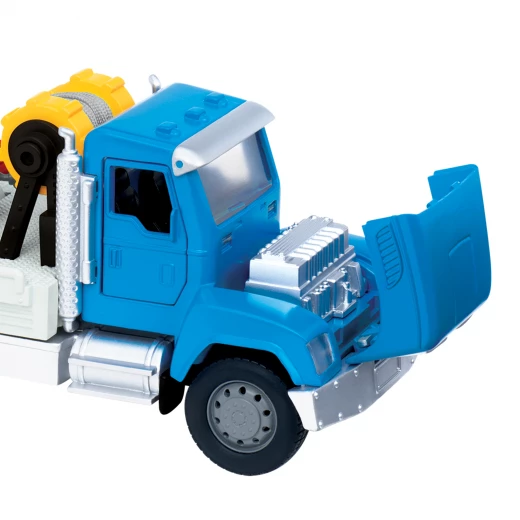 Driven, Micro Tow Truck Toy Vehicle with Towing Hook Pulley System Ramp Opening Doors Hood Flashing Lights and Sounds Rescue Toy Truck with Toy Car for Kids Age 3 Years and Up - Driven - Image 4
