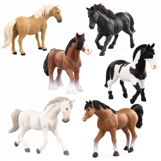 TERRA, Miniature Horse Figures Toy Set Realistic Plastic Horse Animals for Kids American Paint Horse Arabian Stallion Clydesdale Shetland Pony Educational Farm Toy 3+ TERRA, Miniature Horse Figures Toy Set Realistic Plastic Horse Animals for Kids American Paint Horse Arabian Stallion Clydesdale Shetland Pony Educational Farm Toy 3+
