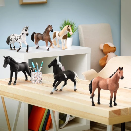 TERRA, Miniature Horse Figures Toy Set Realistic Plastic Horse Animals for Kids Appaloosa Tinker Pinto Thoroughbred Arabian Tennessee Walking Horse Educational Farm Toy 3+ - Terra - Image 2