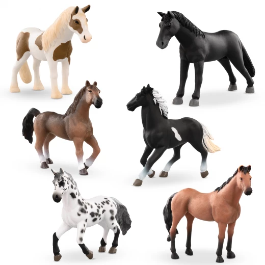 TERRA, Miniature Horse Figures Toy Set Realistic Plastic Horse Animals for Kids Appaloosa Tinker Pinto Thoroughbred Arabian Tennessee Walking Horse Educational Farm Toy 3+ TERRA, Miniature Horse Figures Toy Set Realistic Plastic Horse Animals for Kids Appaloosa Tinker Pinto Thoroughbred Arabian Tennessee Walking Horse Educational Farm Toy 3+