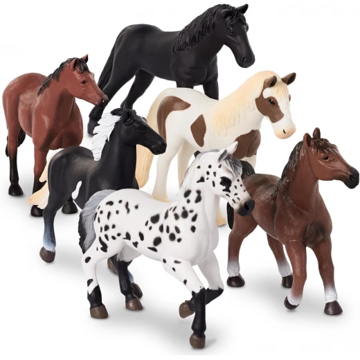 TERRA, Miniature Horse Figures Toy Set Realistic Plastic Horse Animals for Kids Appaloosa Tinker Pinto Thoroughbred Arabian Tennessee Walking Horse Educational Farm Toy 3+ - Terra - Image 4