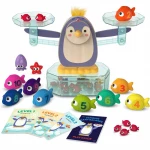 Battat Penguin Math Balance 38-Piece Educational STEAM Toy Set for Kids 3+, Penguin Scale, Balancing Trays, 30 Sea Creature Weights & Playbooks for Counting, Addition, Subtraction & Problem-Solving - Battat