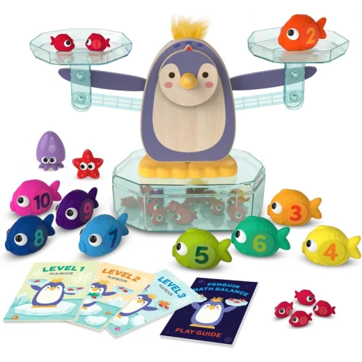 Battat Penguin Math Balance 38-Piece Educational STEAM Toy Set for Kids 3+, Penguin Scale, Balancing Trays, 30 Sea Creature Weights & Playbooks for Counting, Addition, Subtraction & Problem-Solving Battat Penguin Math Balance 38-Piece Educational STEAM Toy Set for Kids 3+, Penguin Scale, Balancing Trays, 30 Sea Creature Weights & Playbooks for Counting, Addition, Subtraction & Problem-Solving
