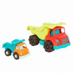 B. Toys, Toy Trucks Dump Truck Duo Large And Small Dump Trucks Tilting Containers Smooth Rolling Wheels Indoor Outdoor Construction Play Toy For Toddlers 18 Months Plus Motor Skills Development