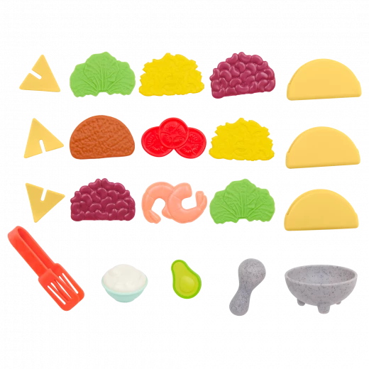 B. Toys, Mini Chef Tiny Taco Playset Play Food Set Pretend Kitchen Food Role Play Taco Making Set Storage Box Educational Toy Age 3 Plus Kids Cooking Learning Set - B. toys - Image 5