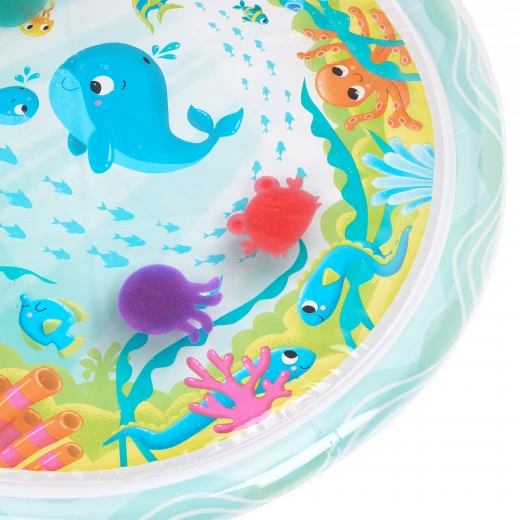 حصيرة ماء للأطفال لوقت اللعب على البطن مع أشكال حيوانات بحرية تفاعلية قابلة للإزالة تصميم قابل للنفخ وتحفيز الحواس وتطوير المهارات الحركية مناسبة من عمر 6 أشهر قابلة للطي من بي تويز - بي. تويز - Image 3