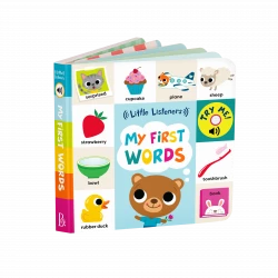B. Toys, Interactive Audio Board Book Little Listeners My First Words 50 Vocabulary Words Sound Buttons Learning Book For Toddlers 12 Months Plus Language Development Toy With Batteries Included