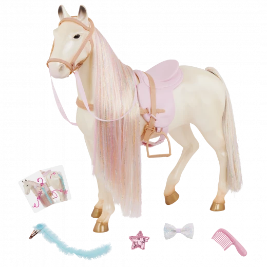 Our Generation, Enchanting Horse 20" Toy with Rainbow Hair & Accessories for Kids Ages 3+ Compatible with 18" Dolls Saddle Bridle Comb - Our Generation - Image 9