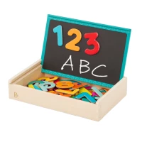 B. Toys, Marvelous Magnets Letter and Number Magnets with Wooden Storage Box and Chalkboard for Kids 3 Years and Up Educational Alphabet and Counting Playset
