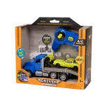 Driven, RC Tow Truck Remote Control Toy Tow Truck with Hook Pulley Ramp Light and Sound Kids Rescue Vehicle Toy Age 3+ - Driven