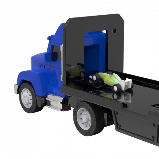 Driven, Pocket Carrier Truck Toy Transport Truck with Removable Trailer Container and 10 Pocket Vehicles Storage Truck for Mini Cars Kids Toy Vehicle Set Age 3+ - Driven - Image 5