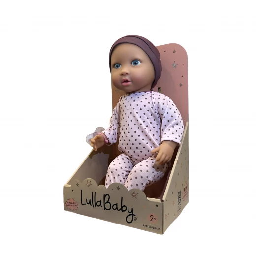 LullaBaby, 14 Inch Baby Doll Lilac Polka Dot Pajama Blue Eyes Soft Cuddly Body Removable Pacifier First Baby Doll Gift for Kids 2 Years and Up LullaBaby, 14 Inch Baby Doll Lilac Polka Dot Pajama Blue Eyes Soft Cuddly Body Removable Pacifier First Baby Doll Gift for Kids 2 Years and Up