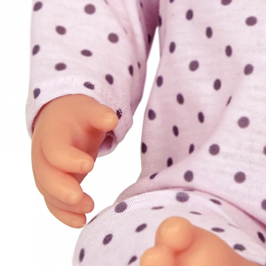 LullaBaby, 14 Inch Baby Doll Lilac Polka Dot Pajama Blue Eyes Soft Cuddly Body Removable Pacifier First Baby Doll Gift for Kids 2 Years and Up - Lullababy - Image 2