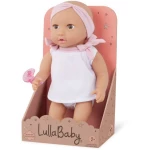 LullaBaby, 14 Inch Baby Doll 2 Piece Outfit Pink Headband Brown Eyes Soft Cuddly Body Removable Pacifier First Baby Doll Gift for Kids 2 Years and Up - Lullababy