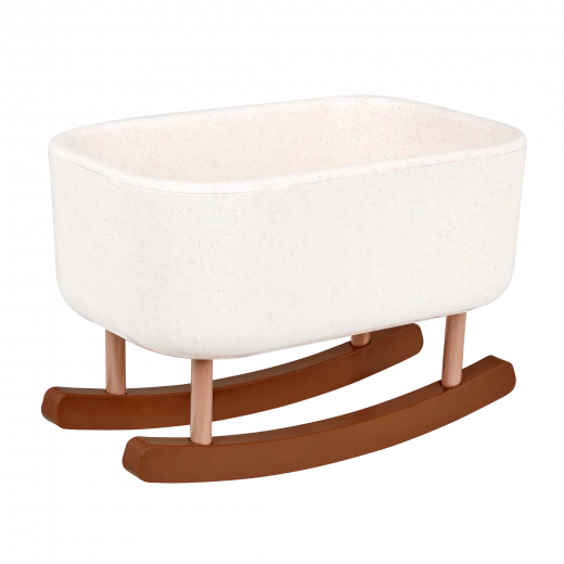LullaBaby, Baby Doll Rocking Bassinet for Imaginative Play and Nurturing Skills with Modern Speckled White Design Sturdy Lightweight Easy to Clean Perfect for Kids Ages 2 Years and Up - Lullababy - Image 3