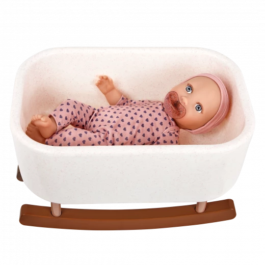 LullaBaby, Baby Doll & Rocking Bassinet Set with 14-inch Gray Eyes and Fair Skin Doll for Imaginative Play and Nurturing Skills Perfect for Kids Ages 2 Years and Up LullaBaby, Baby Doll & Rocking Bassinet Set with 14-inch Gray Eyes and Fair Skin Doll for Imaginative Play and Nurturing Skills Perfect for Kids Ages 2 Years and Up