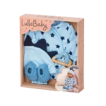 LullaBaby, Baby Doll Bedtime Outfit Blue Pajama Hat Fuzzy Slippers Teether 14 Inch Soft Safe Materials Perfect for Kids Ages 2 Years and Up Interactive Nurturing Role Play Imaginative Nighttime Play Gift Set - Lullababy
