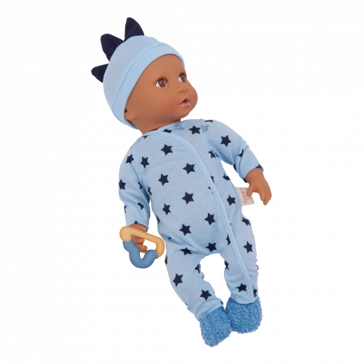 LullaBaby, Baby Doll Bedtime Outfit Blue Pajama Hat Fuzzy Slippers Teether 14 Inch Soft Safe Materials Perfect for Kids Ages 2 Years and Up Interactive Nurturing Role Play Imaginative Nighttime Play Gift Set - Lullababy - Image 3