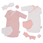 LullaBaby, Baby Doll Sleep Sacks Outfit Pink White Swaddles Set 2 Sleep Sacks 2 Undies 2 Headbands 2 Pacifiers Easy-Open Closures Soft Durable Materials Ages 2 Years and Up Nurturing Role Play Clothing Set - Lullababy