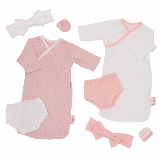 LullaBaby, Baby Doll Sleep Sacks Outfit Pink White Swaddles Set 2 Sleep Sacks 2 Undies 2 Headbands 2 Pacifiers Easy-Open Closures Soft Durable Materials Ages 2 Years and Up Nurturing Role Play Clothing Set LullaBaby, Baby Doll Sleep Sacks Outfit Pink White Swaddles Set 2 Sleep Sacks 2 Undies 2 Headbands 2 Pacifiers Easy-Open Closures Soft Durable Materials Ages 2 Years and Up Nurturing Role Play Clothing Set