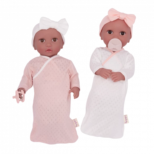 LullaBaby, Baby Doll Sleep Sacks Outfit Pink White Swaddles Set 2 Sleep Sacks 2 Undies 2 Headbands 2 Pacifiers Easy-Open Closures Soft Durable Materials Ages 2 Years and Up Nurturing Role Play Clothing Set - Lullababy - Image 3