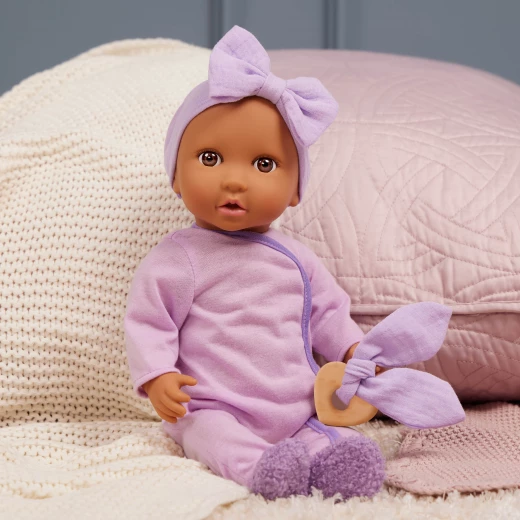LullaBaby, Baby Doll Pajama Outfit Purple Pajama Onesie Headband Fuzzy Slippers Teether 14 Inch Soft Safe Materials Perfect for Kids Ages 2 Years and Up Interactive Nurturing Role Play Imaginative Nighttime Play Gift Set - Lullababy - Image 2