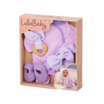 LullaBaby, Baby Doll Pajama Outfit Purple Pajama Onesie Headband Fuzzy Slippers Teether 14 Inch Soft Safe Materials Perfect for Kids Ages 2 Years and Up Interactive Nurturing Role Play Imaginative Nighttime Play Gift Set - Lullababy