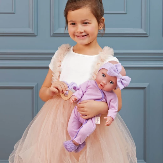 LullaBaby, Baby Doll Pajama Outfit Purple Pajama Onesie Headband Fuzzy Slippers Teether 14 Inch Soft Safe Materials Perfect for Kids Ages 2 Years and Up Interactive Nurturing Role Play Imaginative Nighttime Play Gift Set - Lullababy - Image 3