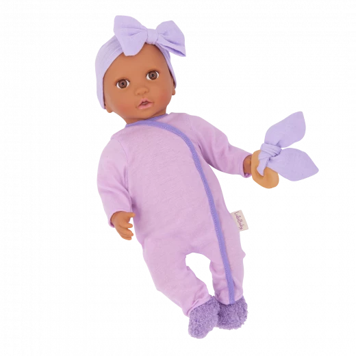 LullaBaby, Baby Doll Pajama Outfit Purple Pajama Onesie Headband Fuzzy Slippers Teether 14 Inch Soft Safe Materials Perfect for Kids Ages 2 Years and Up Interactive Nurturing Role Play Imaginative Nighttime Play Gift Set - Lullababy - Image 4