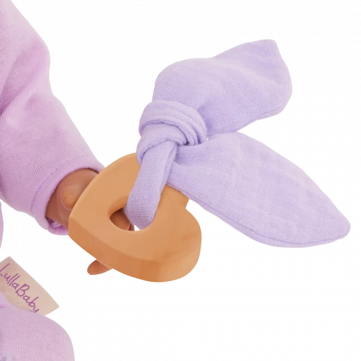 LullaBaby, Baby Doll Pajama Outfit Purple Pajama Onesie Headband Fuzzy Slippers Teether 14 Inch Soft Safe Materials Perfect for Kids Ages 2 Years and Up Interactive Nurturing Role Play Imaginative Nighttime Play Gift Set - Lullababy - Image 8
