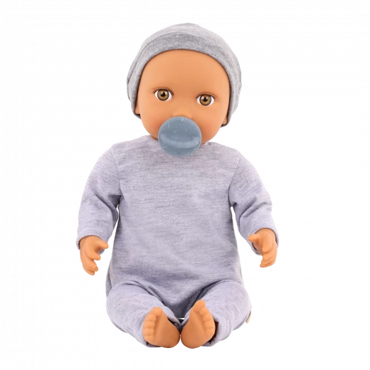 LullaBaby, 14 Inch Baby Doll Jumpsuit and Hat Hazel Eyes Olive Skin Tone Soft Cuddly Body Extra Large Pacifier First Baby Doll Gift for Kids 2 Years and Up - Lullababy - Image 9