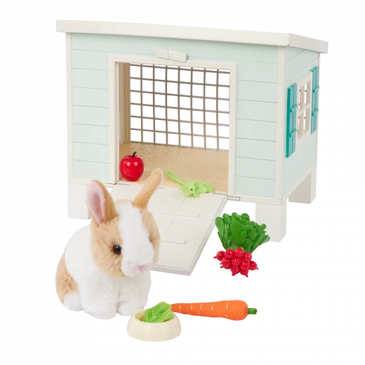 Our Generation, Bunny Hutch Playset with Plush Rabbit & Pet House for Kids Ages 3+ 18" Doll Accessories Food Bowl Carrot Lettuce Radishes - Our Generation - Image 2