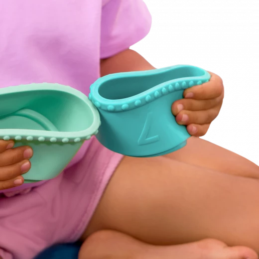 B. Toys, Stacking Cups and Soft Baby Blocks Stackin’ Squishies for Babies 6 Months and Up with 17 Sensory Pieces Numbers Shapes Animals Chew-Friendly Bath Play - B. toys - Image 4
