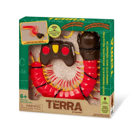 TERRA, Giant Scolopendra Remote Control Centipede Toy LED Eyes Realistic Crawling Insect RC Movement Kids 6+ Interactive Educational Animal Toy Long Body Flexible Motion TERRA, Giant Scolopendra Remote Control Centipede Toy LED Eyes Realistic Crawling Insect RC Movement Kids 6+ Interactive Educational Animal Toy Long Body Flexible Motion