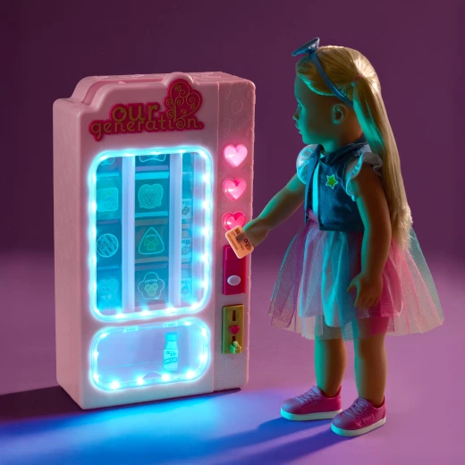 Our Generation, Snacktime Fun Toy Vending Machine Playset for Kids Ages 3+ 18" Doll Accessories 27 Piece Lights Sounds Snacks Coins - Our Generation - Image 8