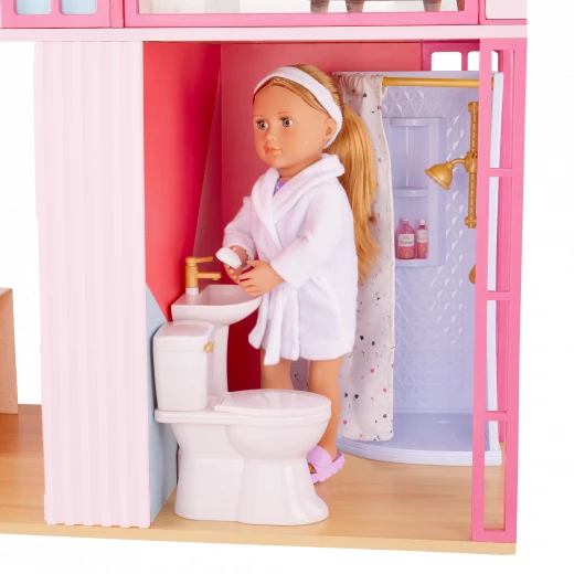 Our Generation, Lovely Loft Pink Dollhouse & Furniture Playset for Kids Ages 3+ 18" Dollhouse 30+ Accessories Real Wood 4 Rooms - Our Generation - Image 7