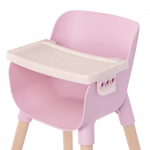LullaBaby, Pink Baby Doll High Chair with Removable Feeding Tray Pretend Play Doll Furniture for 14 Inch Dolls Kids Age 2 Plus Nursery Role Play Feeding Chair - Lullababy - Image 2