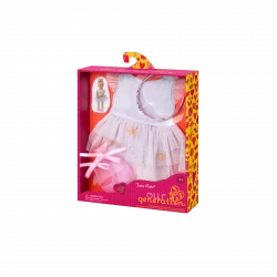 Our Generation, Tutu Cute Ballet Dress Outfit & Accessories for Kids Ages 3+ 18" Doll Clothes Tulle Dress Tiara Pink Ballet Shoes