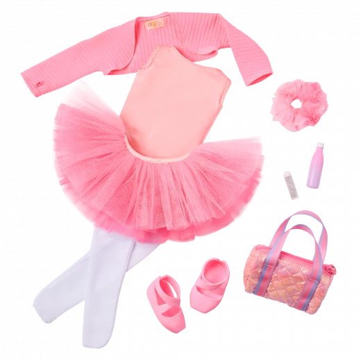 Our Generation, Ballet Dreams Ballerina Outfit & Accessories for Kids Ages 3+ 18" Doll Clothes Pink Tulle Skirt Pointe Shoes Dance Bag - Our Generation - Image 6