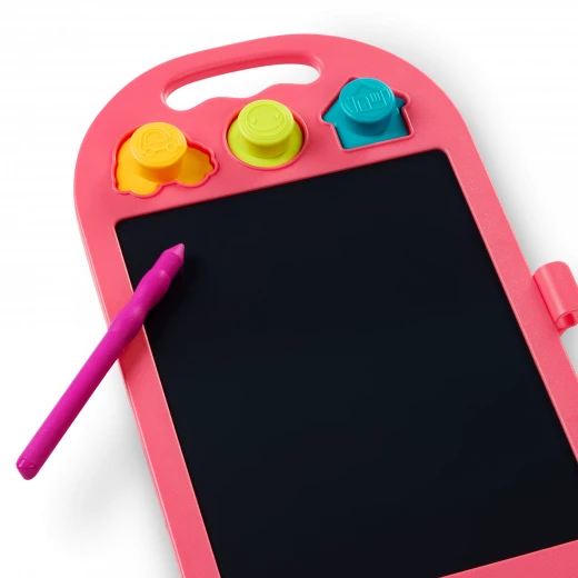 B. Toys, Rainbow Doodler LCD Drawing Tablet Reusable Rainbow Color Drawing Board With Dual Tip Stylus And Stamps Instant Erase Portable Creative Toy For Kids 3 Years Plus Fine Motor Skills - B. toys - Image 3