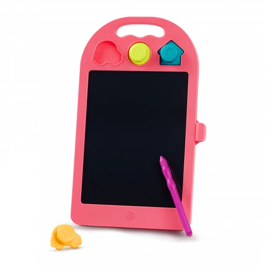 B. Toys, Rainbow Doodler LCD Drawing Tablet Reusable Rainbow Color Drawing Board With Dual Tip Stylus And Stamps Instant Erase Portable Creative Toy For Kids 3 Years Plus Fine Motor Skills - B. toys - Image 9