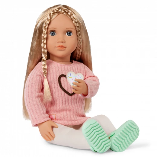 Our Generation, Emery 18" Posable Baking Doll & Storybook Baking with Love Gray Eyes Blonde Hair Chef Hat Apron Accessories - Our Generation - Image 7
