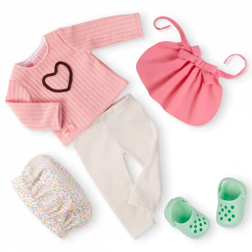 Our Generation, Emery 18" Posable Baking Doll & Storybook Baking with Love Gray Eyes Blonde Hair Chef Hat Apron Accessories - Our Generation - Image 5