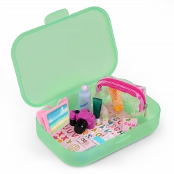 Our Generation, Travel Time 16-pc Storage Case & Accessories for Kids Ages 3+ 18" Doll Travel Set Tablet Camera Passport Stickers
