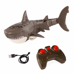 TERRA, Remote Control Swimming Leopard Shark Toy Waterproof Pool Shark 360 Movement Auto Mode Kids 5+ Interactive Water Toy Realistic Marine Animal Long Range Control Educational Play