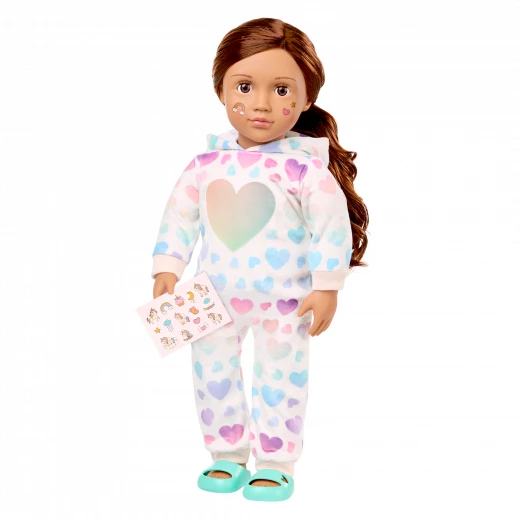 Our Generation, Dream Bright Glow-in-the-Dark Pajama Outfit for Kids Ages 3+ 18" Doll Clothes Unicorn Hood Slippers Tattoo Stickers - Our Generation - Image 3