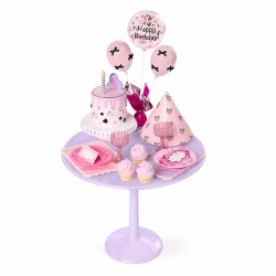 مجموعة بارتي ريدي للأطفال بعمر 3 سنوات فما فوق دمى 18 إنش 23 قطعة طاولة حفلة لامعة كعكة عيد ميلاد بالونات من أور جينيريشن