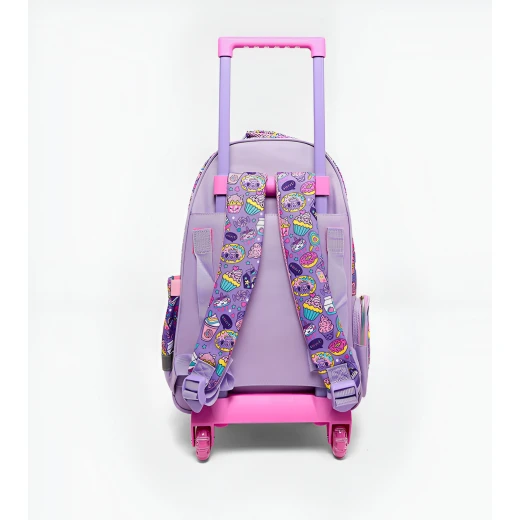 VEST, 18 Inch Trolley School Backpack Kids Bag with Multiple Compartments Adjustable Straps Lightweight Durable Practical Stylish for Grade 1 to 5 Random Design - Vest - Image 2