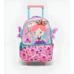 VEST, 18 Inch Trolley School Backpack Kids Bag with Multiple Compartments Adjustable Straps Lightweight Durable Practical Stylish for Grade 1 to 5 Random Design - Vest